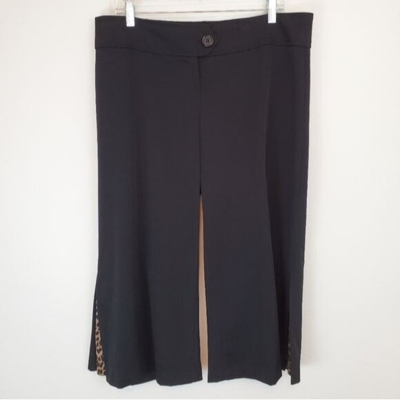 Vintage Cleveland Street wide leg capri culottes with cheetah print panel - Picture 1 of 11